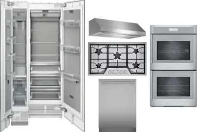 6 Piece Package Includes Refrigerator, Freezer, Cooktop, Wall Oven, Hood And Dishwasher