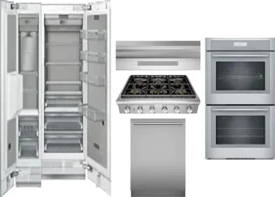 6 Piece Package Includes Refrigerator, Freezer, Cooktop, Wall Oven, Hood And Dishwasher