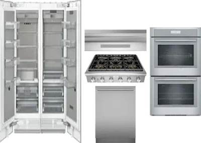 6 Piece Package Includes Refrigerator, Freezer, Cooktop, Wall Oven, Hood And Dishwasher