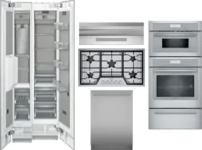 6 Piece Package Includes Refrigerator, Freezer, Cooktop, Wall Oven, Hood And Dishwasher