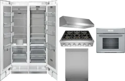 6 Piece Package Includes Refrigerator, Freezer, Cooktop, Wall Oven, Hood And Dishwasher