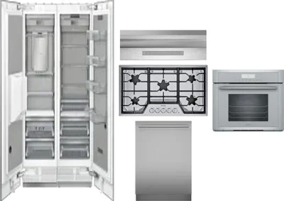 6 Piece Package Includes Refrigerator, Freezer, Cooktop, Wall Oven, Hood And Dishwasher