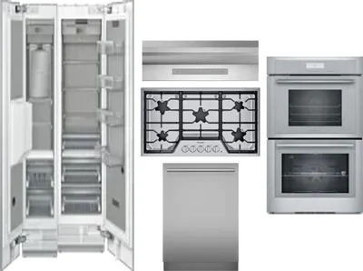 6 Piece Package Includes Refrigerator, Freezer, Cooktop, Wall Oven, Hood And Dishwasher