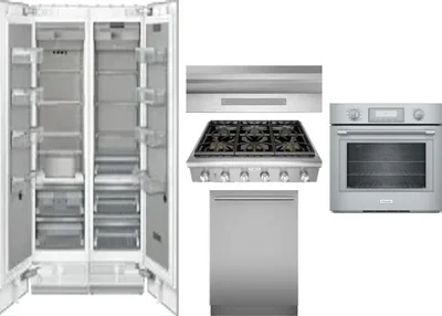 6 Piece Package Includes Refrigerator, Freezer, Cooktop, Wall Oven, Hood And Dishwasher