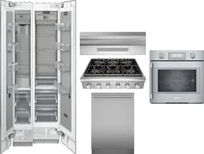 6 Piece Package Includes Refrigerator, Freezer, Cooktop, Wall Oven, Hood And Dishwasher