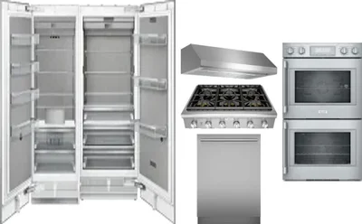 6 Piece Package Includes Refrigerator, Freezer, Cooktop, Wall Oven, Hood And Dishwasher