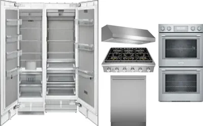 6 Piece Package Includes Refrigerator, Freezer, Cooktop, Wall Oven, Hood And Dishwasher