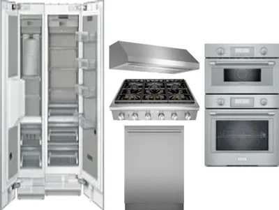 6 Piece Package Includes Refrigerator, Freezer, Cooktop, Wall Oven, Hood And Dishwasher