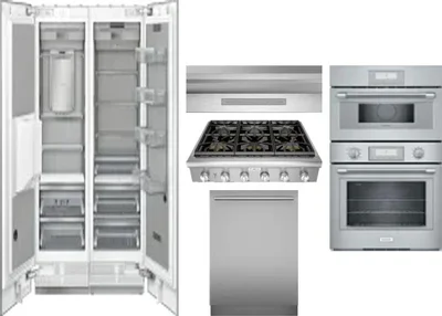 6 Piece Package Includes Refrigerator, Freezer, Cooktop, Wall Oven, Hood And Dishwasher