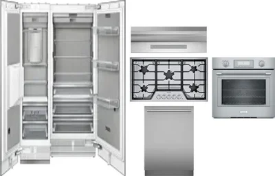 6 Piece Package Includes Refrigerator, Freezer, Cooktop, Wall Oven, Hood And Dishwasher