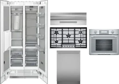 6 Piece Package Includes Refrigerator, Freezer, Cooktop, Wall Oven, Hood And Dishwasher
