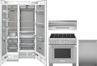 5 Piece Package Includes Refrigerator, Freezer, Range, Hood And Dishwasher