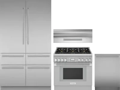 4 Piece Package Includes Refrigerator, Range, Hood And Dishwasher