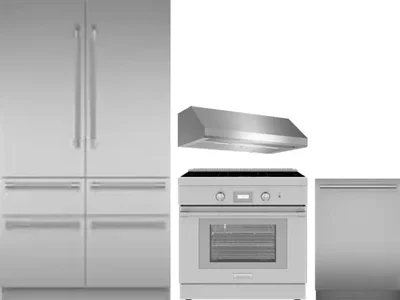 4 Piece Package Includes Refrigerator, Range, Hood And Dishwasher