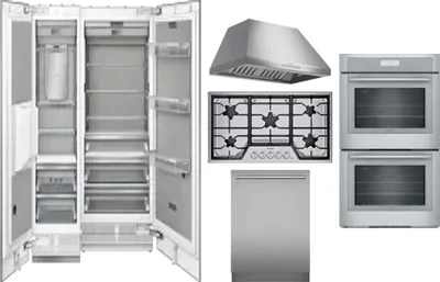 6 Piece Package Includes Refrigerator, Freezer, Cooktop, Wall Oven, Hood And Dishwasher