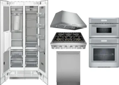 6 Piece Package Includes Refrigerator, Freezer, Cooktop, Wall Oven, Hood And Dishwasher