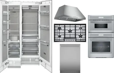 6 Piece Package Includes Refrigerator, Freezer, Cooktop, Wall Oven, Hood And Dishwasher