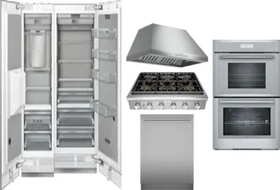 6 Piece Package Includes Refrigerator, Freezer, Cooktop, Wall Oven, Hood And Dishwasher