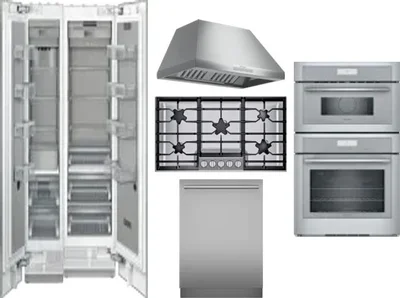6 Piece Package Includes Refrigerator, Freezer, Cooktop, Wall Oven, Hood And Dishwasher