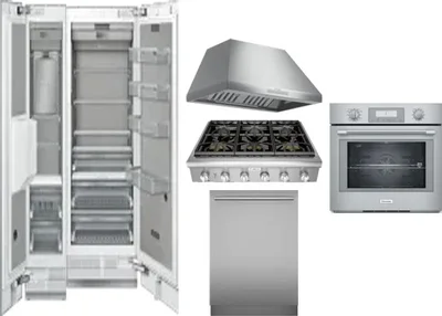 6 Piece Package Includes Refrigerator, Freezer, Cooktop, Wall Oven, Hood And Dishwasher