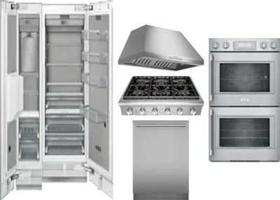 6 Piece Package Includes Refrigerator, Freezer, Cooktop, Wall Oven, Hood And Dishwasher