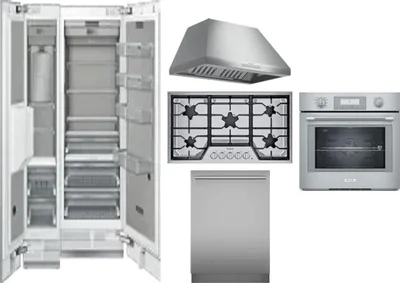 6 Piece Package Includes Refrigerator, Freezer, Cooktop, Wall Oven, Hood And Dishwasher