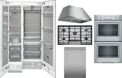 6 Piece Package Includes Refrigerator, Freezer, Cooktop, Wall Oven, Hood And Dishwasher