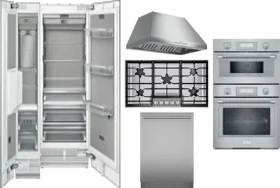 6 Piece Package Includes Refrigerator, Freezer, Cooktop, Wall Oven, Hood And Dishwasher