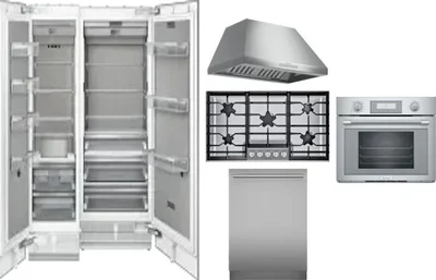 6 Piece Package Includes Refrigerator, Freezer, Cooktop, Wall Oven, Hood And Dishwasher