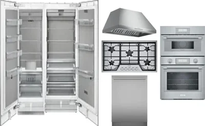 6 Piece Package Includes Refrigerator, Freezer, Cooktop, Wall Oven, Hood And Dishwasher