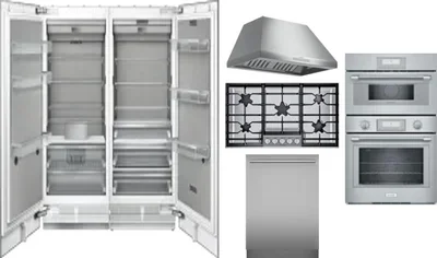 6 Piece Package Includes Refrigerator, Freezer, Cooktop, Wall Oven, Hood And Dishwasher