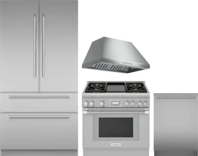4 Piece Package Includes Refrigerator, Range, Hood And Dishwasher