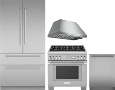 4 Piece Package Includes Refrigerator, Range, Hood And Dishwasher