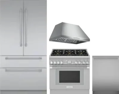 4 Piece Package Includes Refrigerator, Range, Hood And Dishwasher