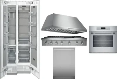 6 Piece Package Includes Refrigerator, Freezer, Cooktop, Wall Oven, Hood And Dishwasher