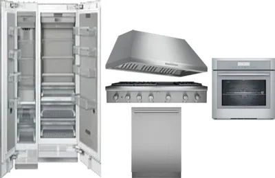 6 Piece Package Includes Refrigerator, Freezer, Cooktop, Wall Oven, Hood And Dishwasher