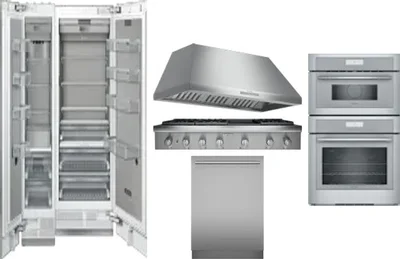 6 Piece Package Includes Refrigerator, Freezer, Cooktop, Wall Oven, Hood And Dishwasher