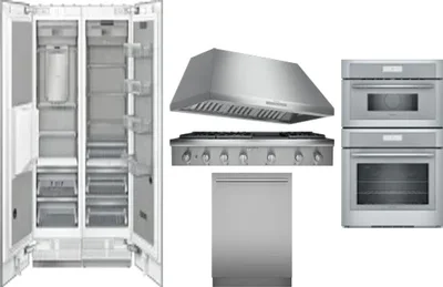 6 Piece Package Includes Refrigerator, Freezer, Cooktop, Wall Oven, Hood And Dishwasher