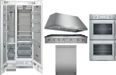 6 Piece Package Includes Refrigerator, Freezer, Cooktop, Wall Oven, Hood And Dishwasher
