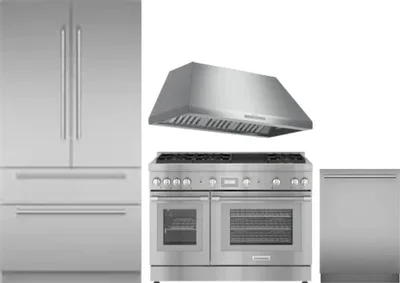 4 Piece Package Includes Refrigerator, Range, Hood And Dishwasher