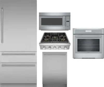 5 Piece Package Includes Refrigerator, Cooktop, Wall Oven, Microwave And Dishwasher