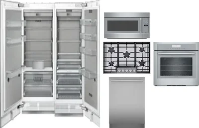 6 Piece Package Includes Refrigerator, Freezer, Cooktop, Wall Oven, Microwave And Dishwasher