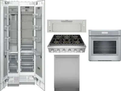 6 Piece Package Includes Refrigerator, Freezer, Cooktop, Wall Oven, Hood And Dishwasher