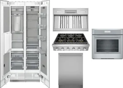 6 Piece Package Includes Refrigerator, Freezer, Cooktop, Wall Oven, Hood And Dishwasher