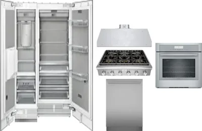 6 Piece Package Includes Refrigerator, Freezer, Cooktop, Wall Oven, Hood And Dishwasher