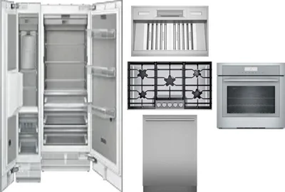 6 Piece Package Includes Refrigerator, Freezer, Cooktop, Wall Oven, Hood And Dishwasher