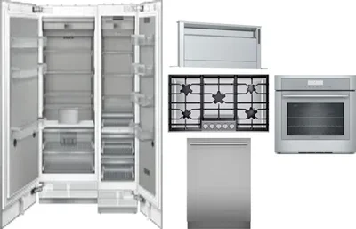 6 Piece Package Includes Refrigerator, Freezer, Cooktop, Wall Oven, Hood And Dishwasher