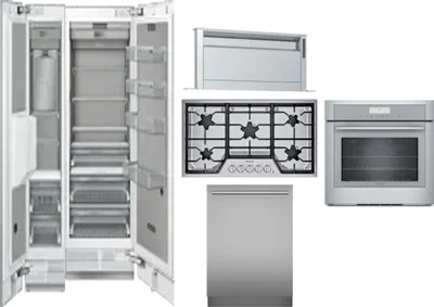 6 Piece Package Includes Refrigerator, Freezer, Cooktop, Wall Oven, Hood And Dishwasher