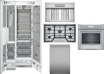 6 Piece Package Includes Refrigerator, Freezer, Cooktop, Wall Oven, Hood And Dishwasher