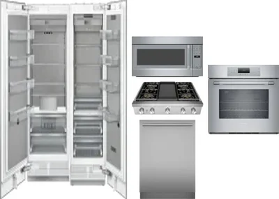 6 Piece Package Includes Refrigerator, Freezer, Cooktop, Wall Oven, Microwave And Dishwasher
